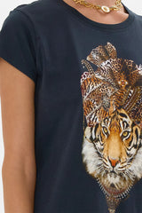 Camilla Jaguar Curved Hem Fitted Tee