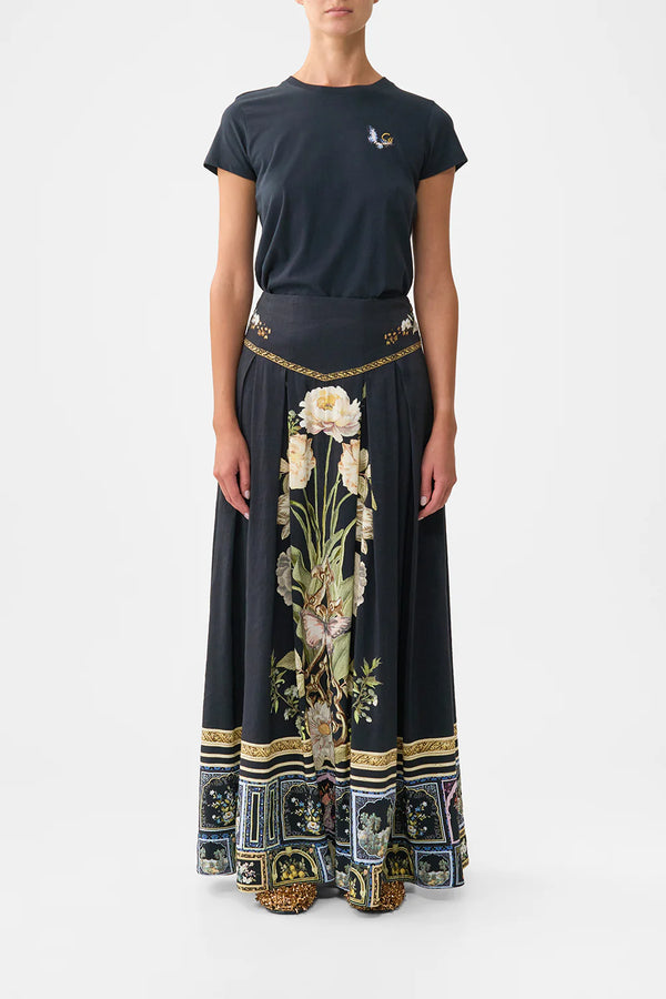 Camilla Ottoman Elegance Corset Waist Maxi Skirt