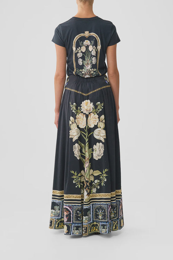 Camilla Ottoman Elegance Corset Waist Maxi Skirt