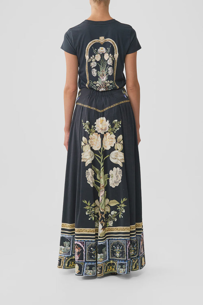 Camilla Ottoman Elegance Corset Waist Maxi Skirt