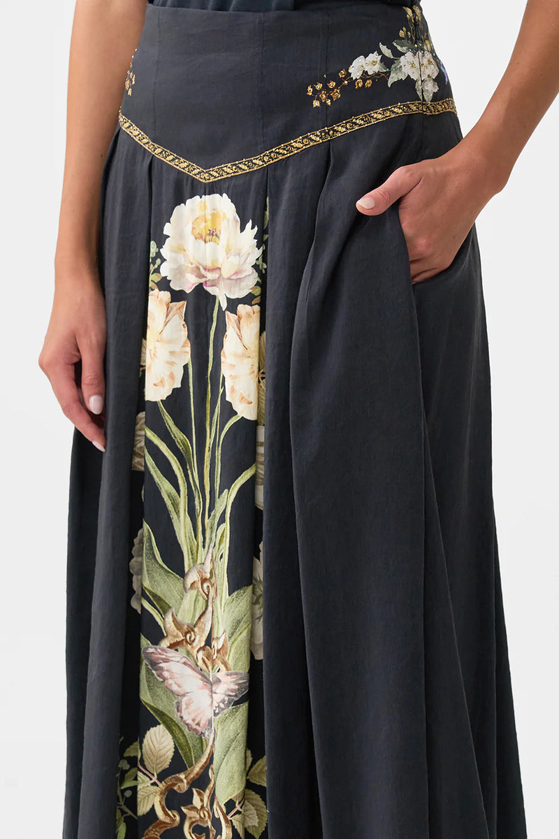 Camilla Ottoman Elegance Corset Waist Maxi Skirt