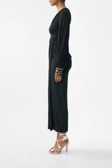 Camilla Ottoman Elegance Waisted Draped Jersey Dress