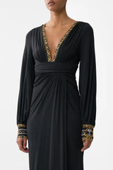 Camilla Ottoman Elegance Waisted Draped Jersey Dress