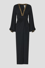 Camilla Ottoman Elegance Waisted Draped Jersey Dress