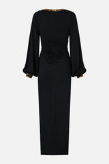 Camilla Ottoman Elegance Waisted Draped Jersey Dress