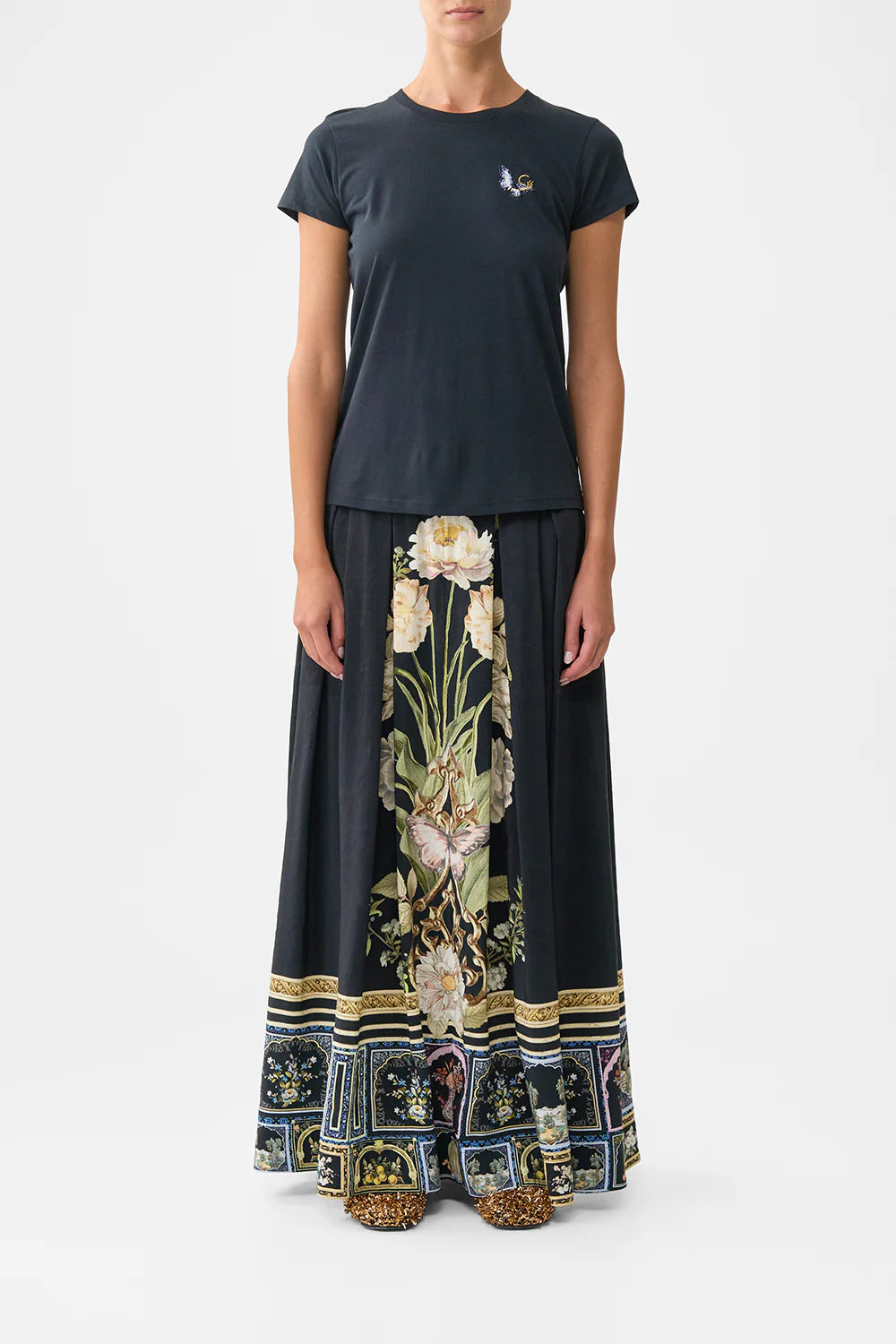 Camilla Ottoman Elegance Slim Fit Round Neck T-Shirt