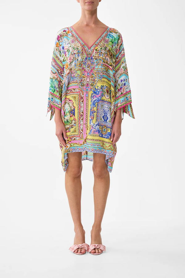 Camilla Spirit of Santa Maria Tie Sleeve Short V Neck Kaftan