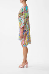 Camilla Spirit of Santa Maria Tie Sleeve Short V Neck Kaftan