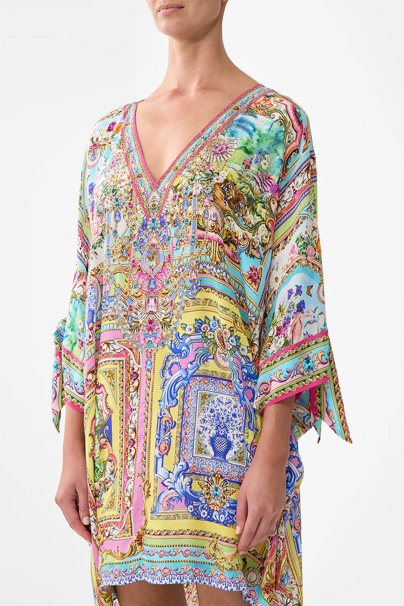 Camilla Spirit of Santa Maria Tie Sleeve Short V Neck Kaftan