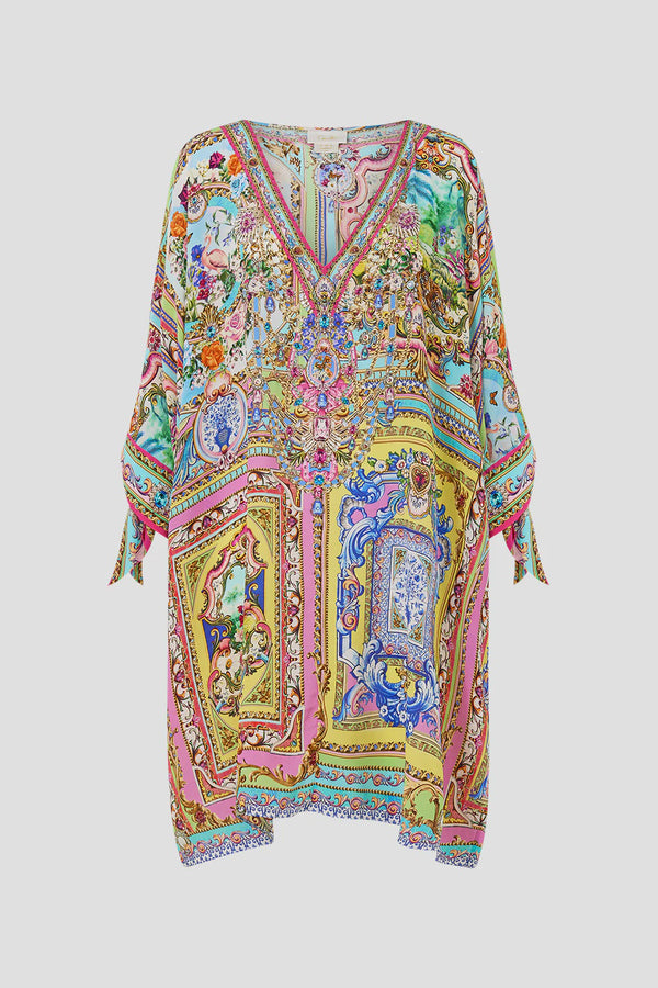 Camilla Spirit of Santa Maria Tie Sleeve Short V Neck Kaftan