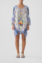 Camilla Tiles Darls Tie Sleeve Short V-Neck Kaftan