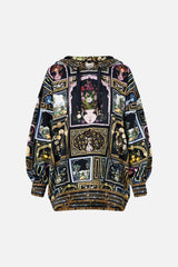 Camilla Ottoman Elegance Silk Hem Band Boyfriend Hoodie