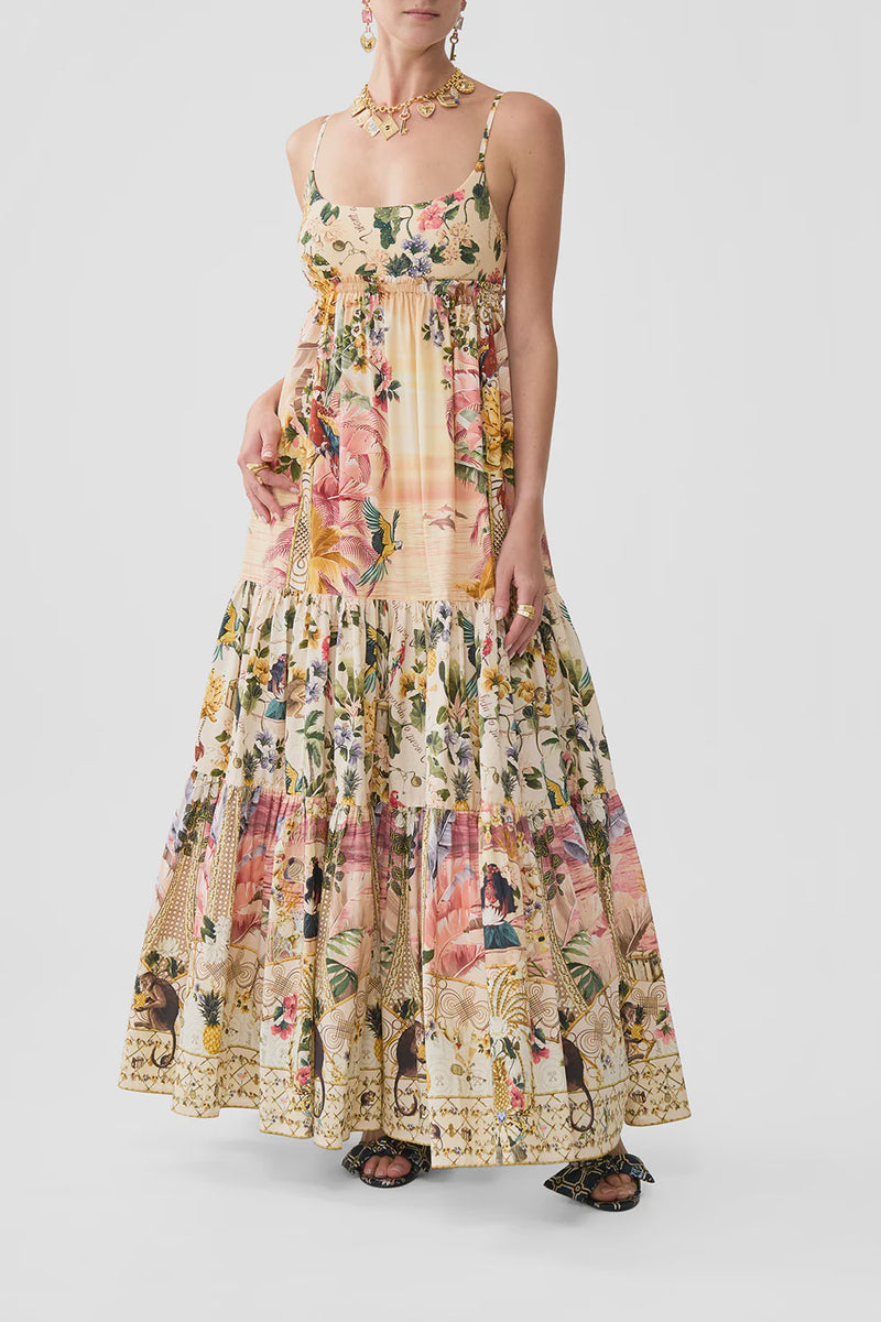 Camilla Welcome to the White Lotus Long Dress with Jersey Bodicee