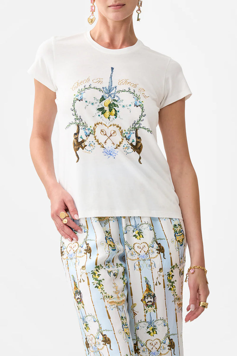 Camilla Venus on a Vespa Slim Fit Round Neck T-Shirt