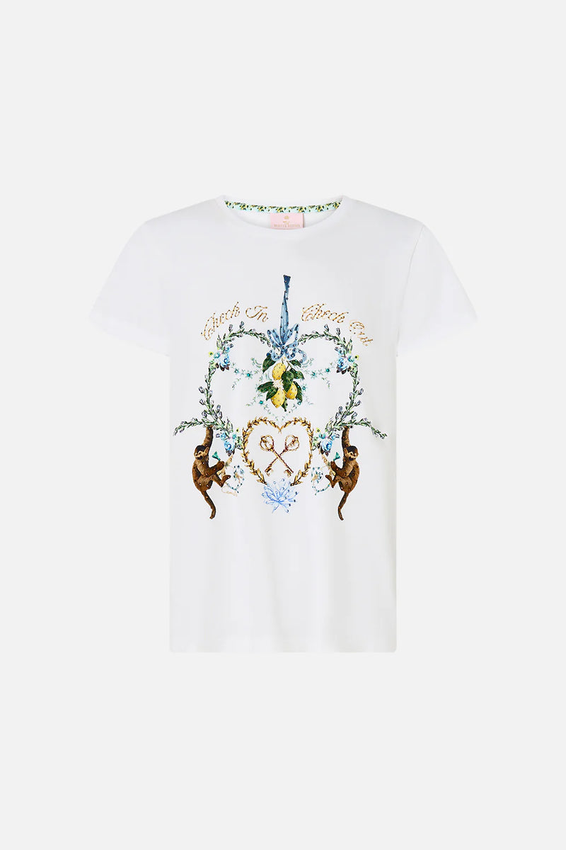 Camilla Venus on a Vespa Slim Fit Round Neck T-Shirt