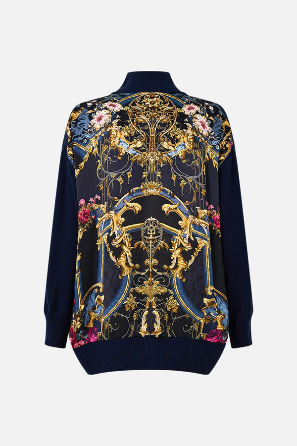 Camilla Ornate on a Plate Silk Back Turtle Neck Knit