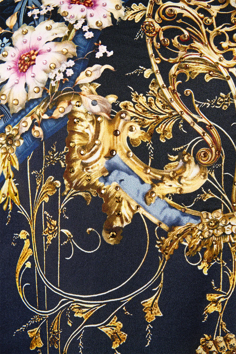 Camilla Ornate on a Plate Button Through Blouson Sleeve Blouse