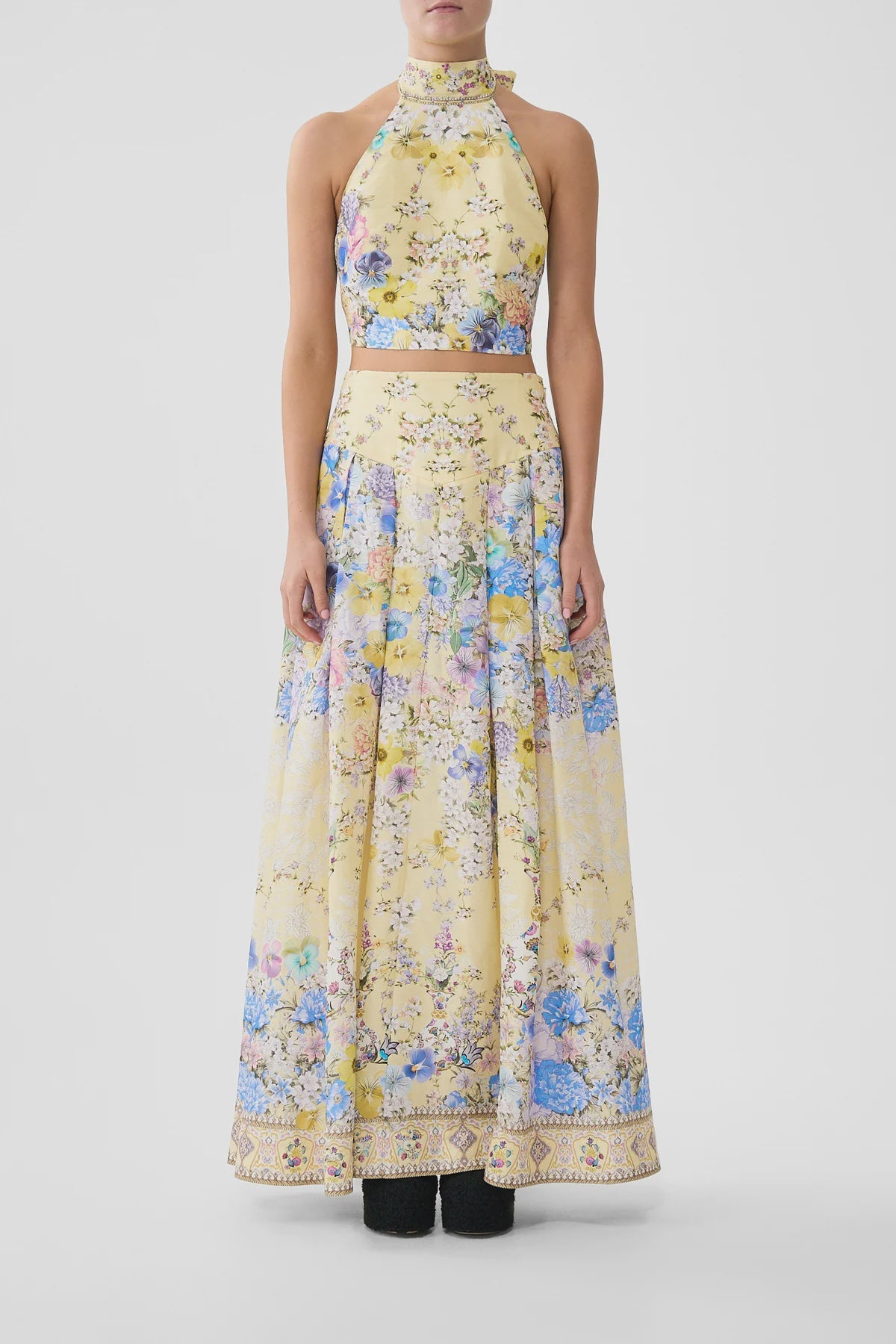Camilla Darling Buds Corset Waist Maxi Skirt