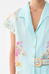 Camilla Bazaar Blooms Button Through Collared Top