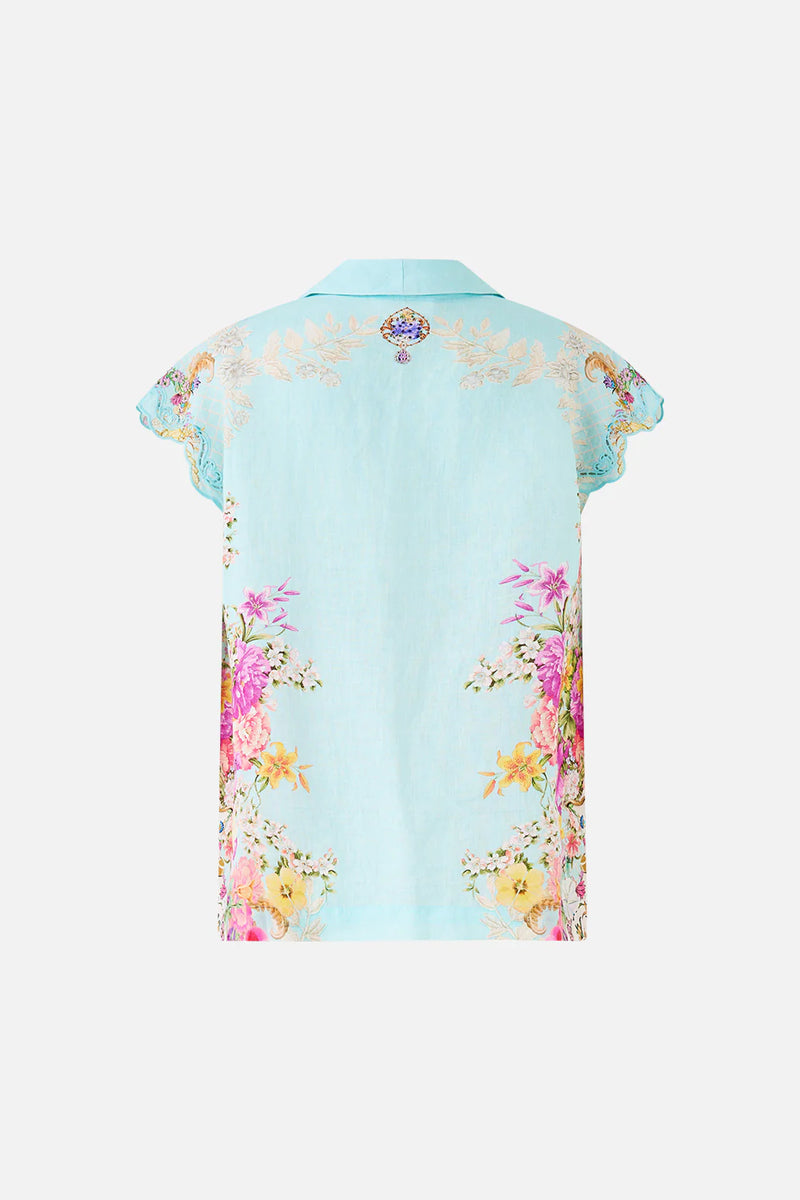 Camilla Bazaar Blooms Button Through Collared Top