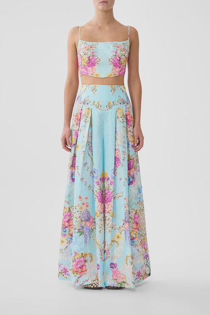 Camilla Bazaar Blooms Corset Waist Wide Leg Pants