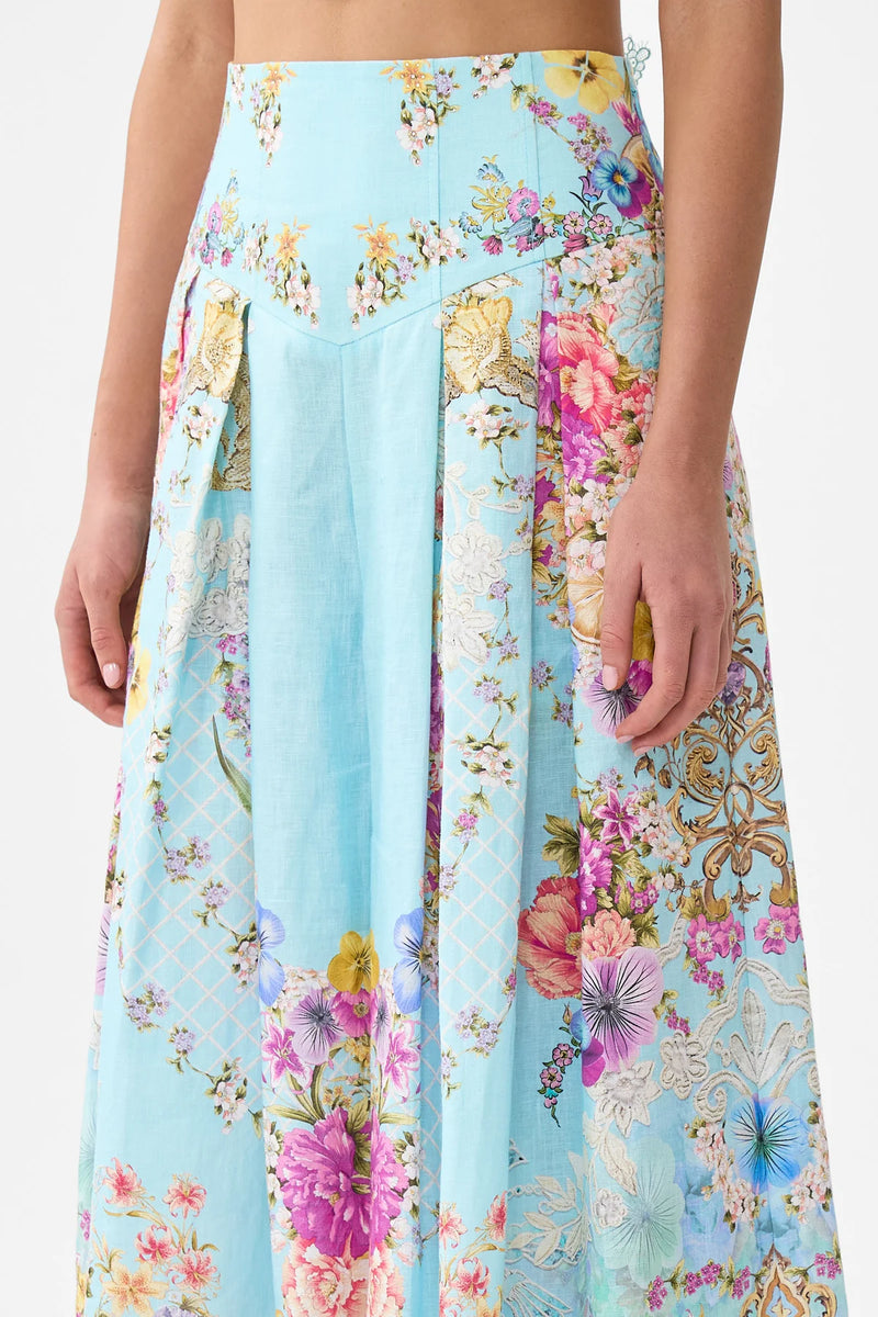 Camilla Bazaar Blooms Corset Waist Wide Leg Pants