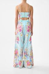Camilla Bazaar Blooms Corset Waist Wide Leg Pants
