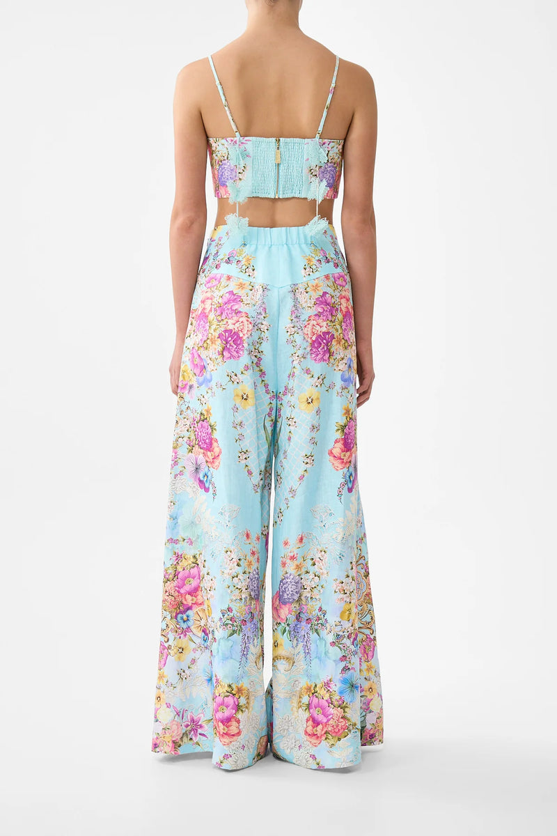 Camilla Bazaar Blooms Corset Waist Wide Leg Pants