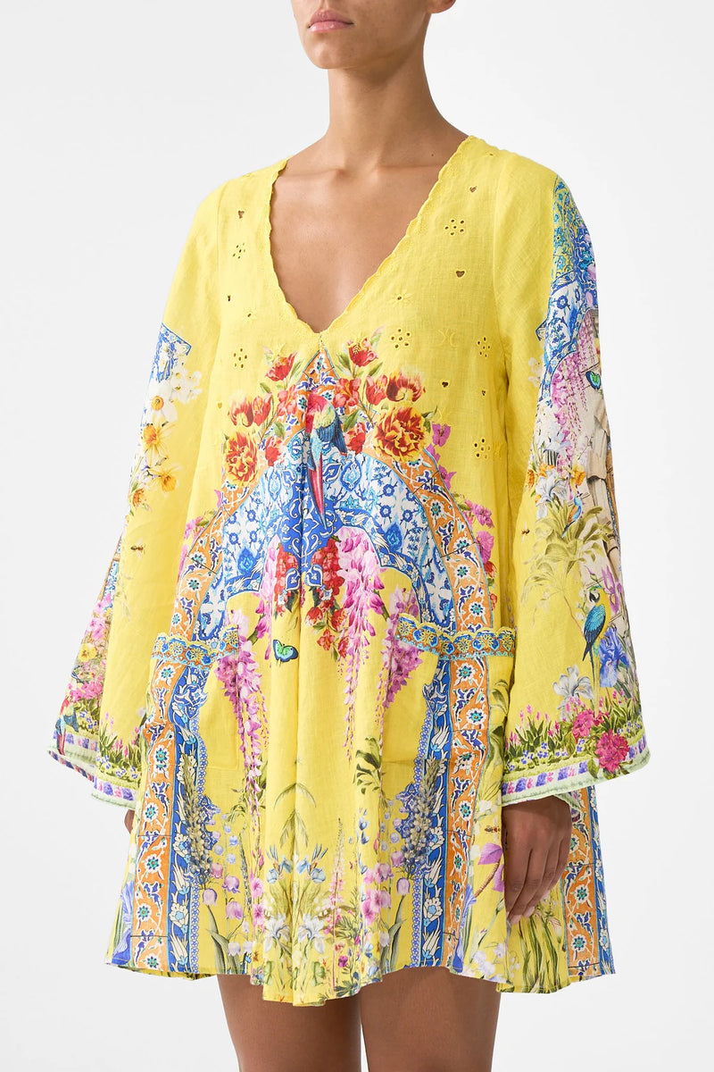 Camilla Sultanahmet Summer Pocket Dress with Low Back & Wide Sleeves