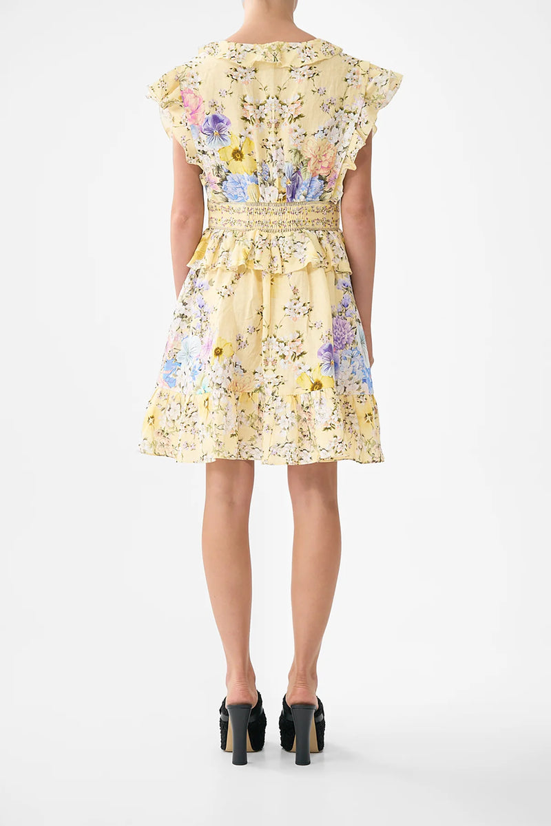 Camilla Darling Buds Waisted Short Dress with Ruffle Details
