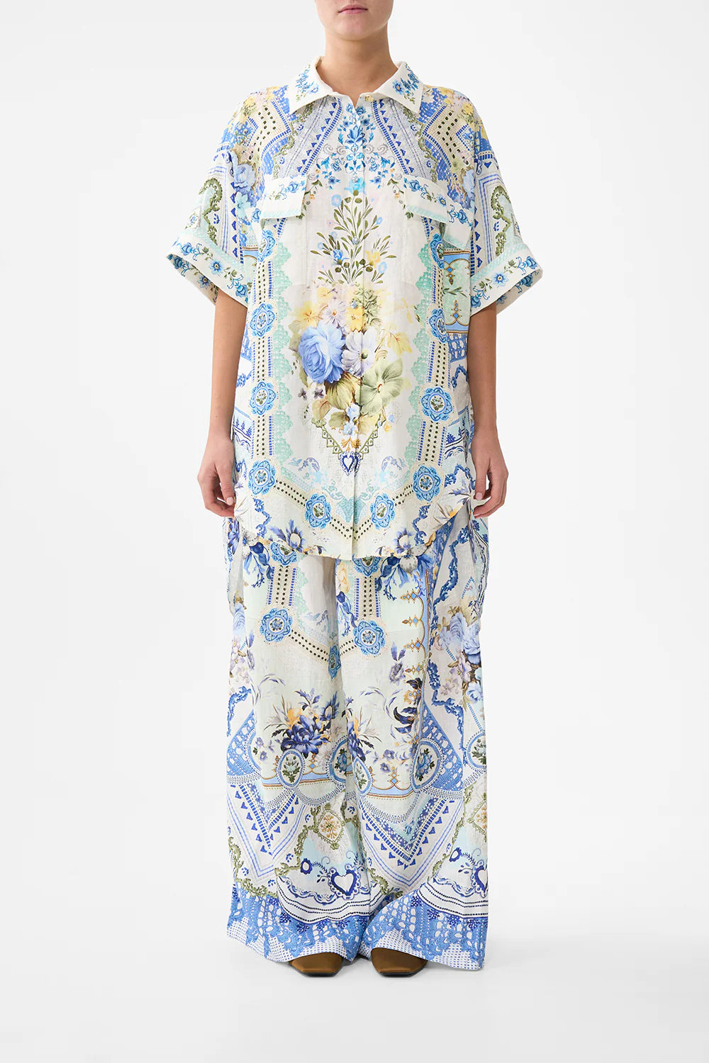 Camilla My Homespun Wide Leg Trouser with Front Pockets