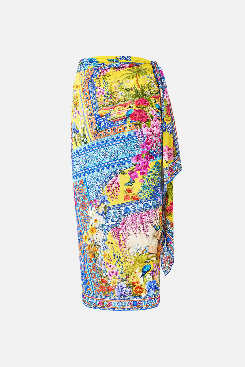Camilla Sultanahmet Summer Eyelet Wrap Maxi Sarong with Tie Waist