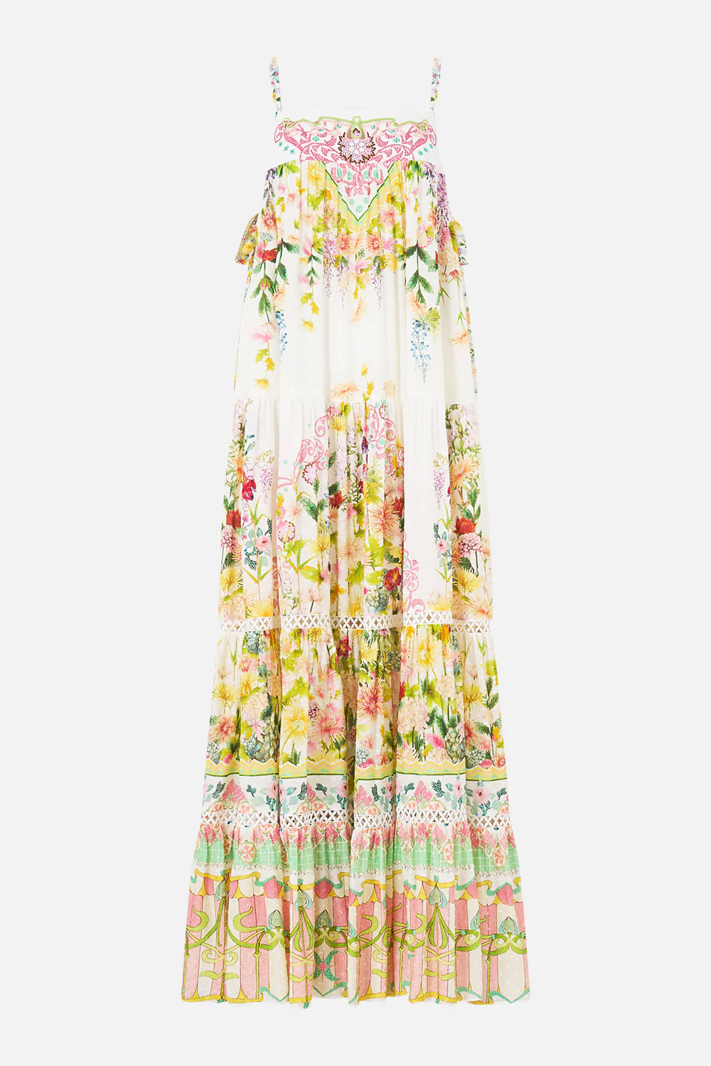 Camilla The Call of Catalonia Long Tiered Dress With Bow Ties