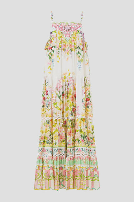 Camilla The Call of Catalonia Long Tiered Dress With Bow Ties