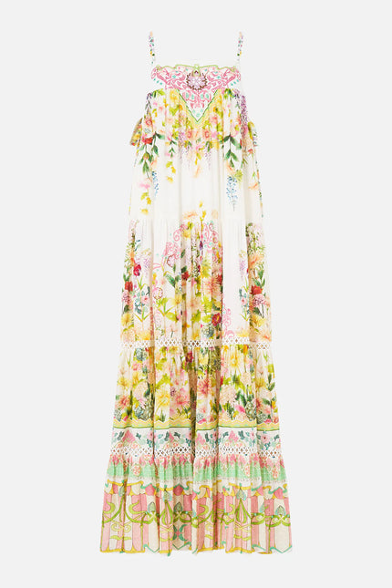 Camilla The Call of Catalonia Long Tiered Dress With Bow Ties