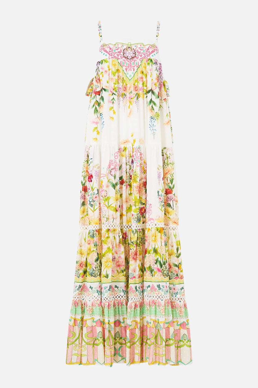 Camilla The Call of Catalonia Long Tiered Dress With Bow Ties