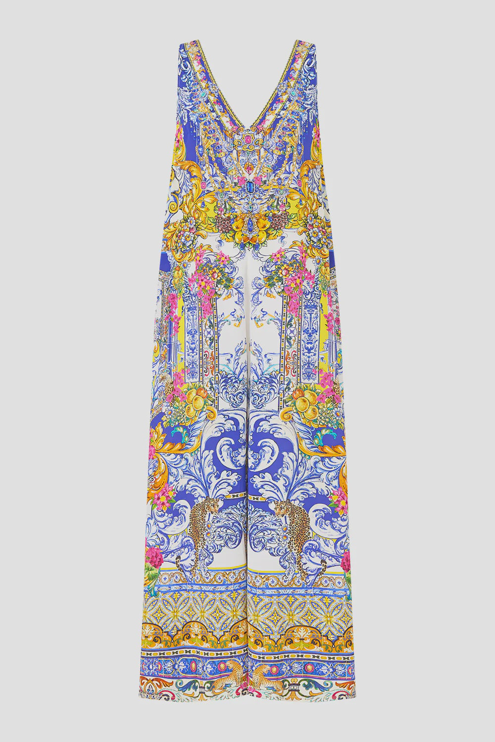 Camilla España Nirvana V Neck Flared Jumpsuit