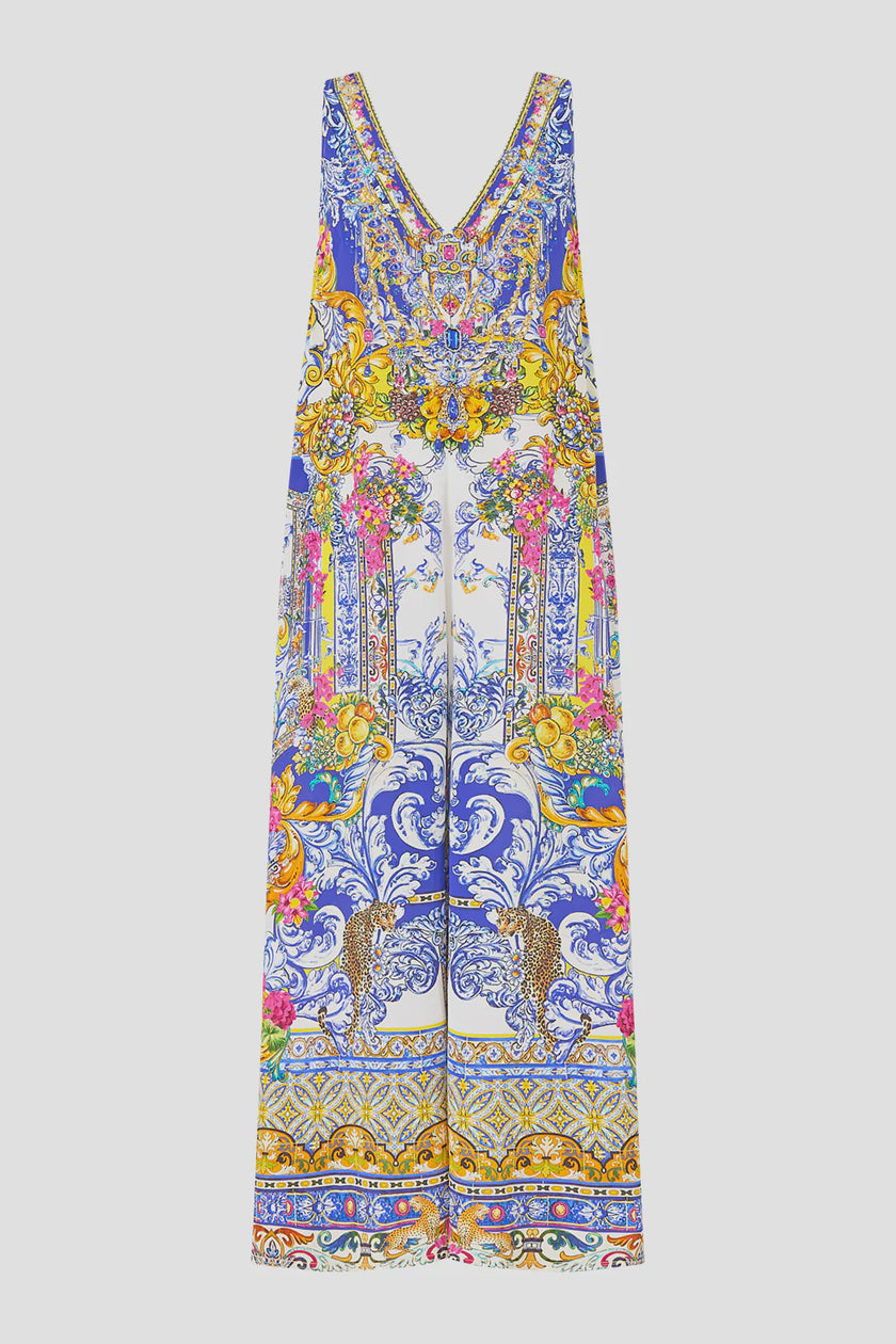 Camilla España Nirvana V Neck Flared Jumpsuit