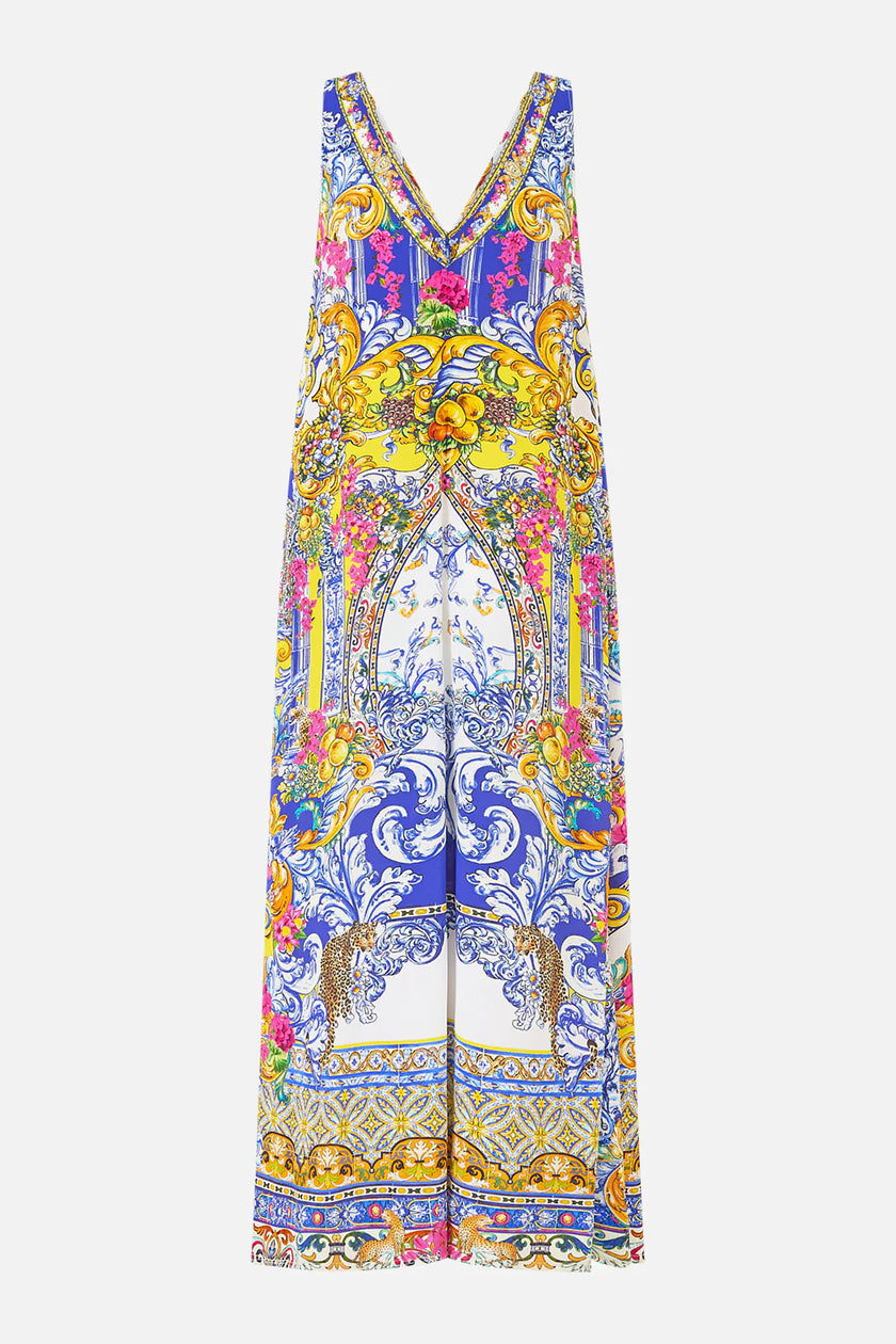 Camilla España Nirvana V Neck Flared Jumpsuit