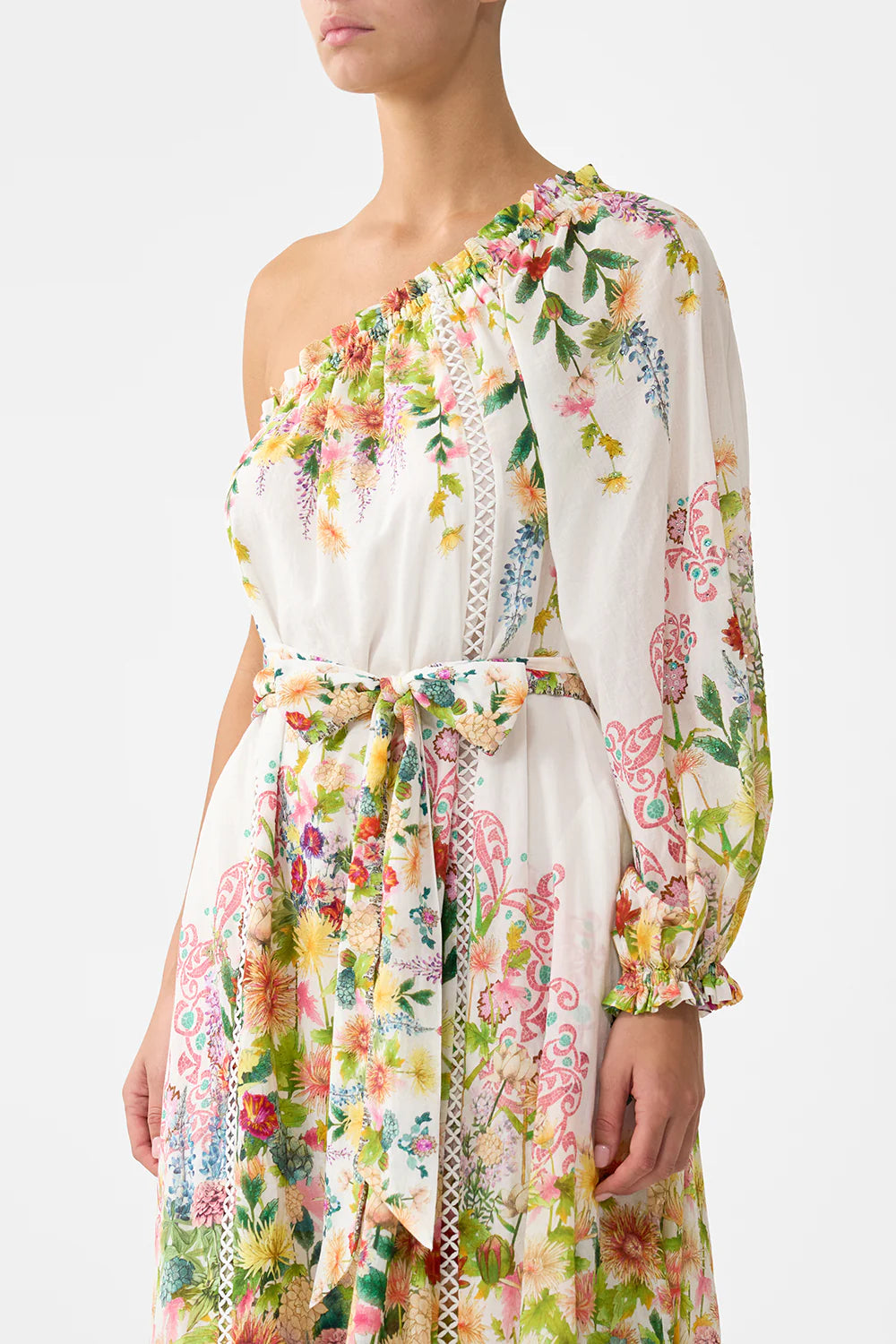 Camilla The Call of Catalonia One Shoulder Dress With Blouson Sleeve