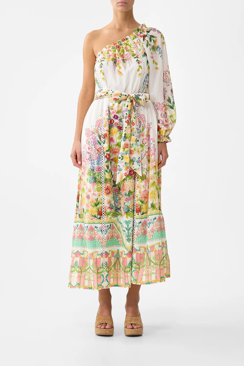 Camilla The Call of Catalonia One Shoulder Dress With Blouson Sleeve