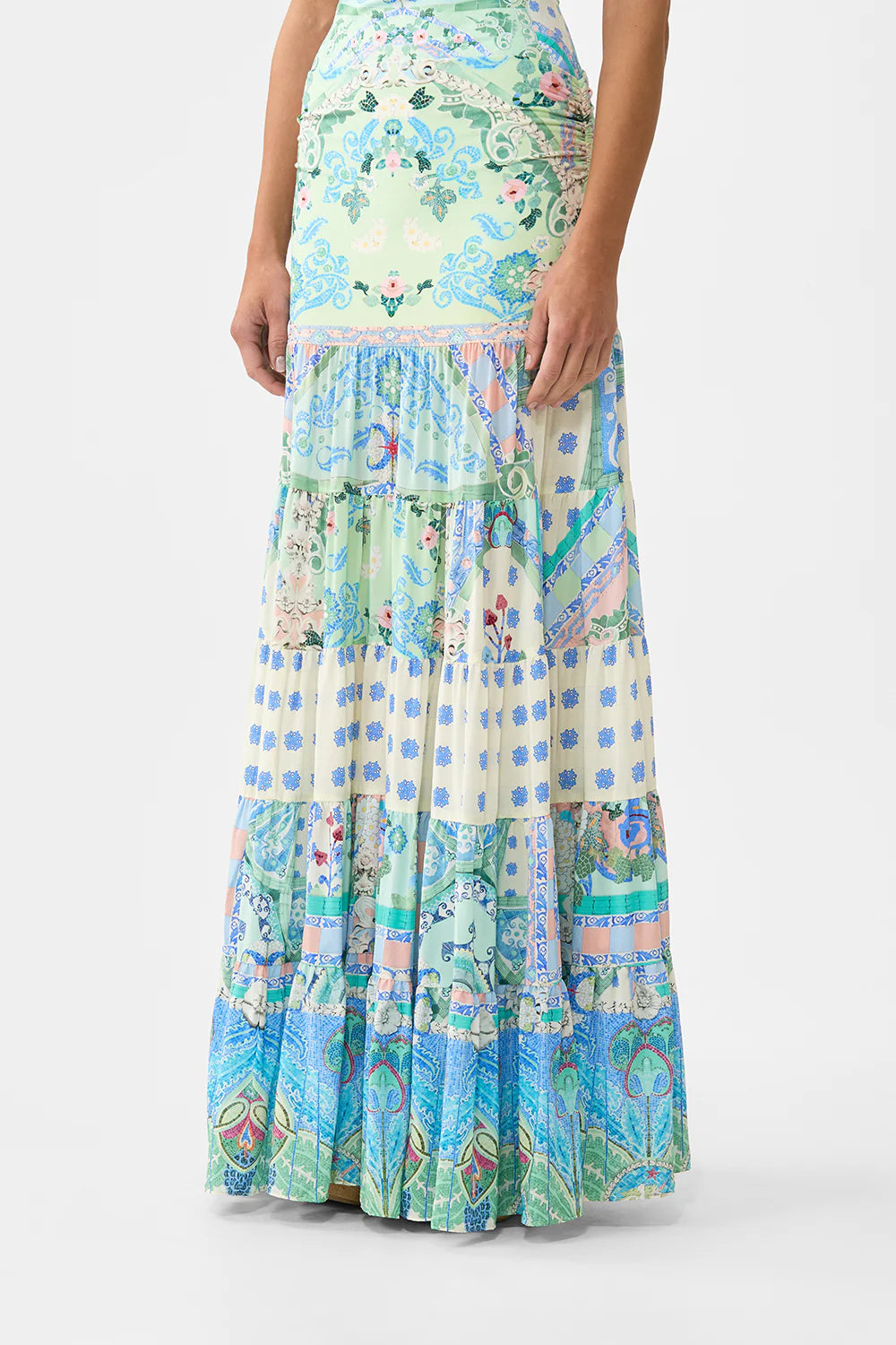 Camilla Midsummer Mosaics Jersey Spliced Tiered Skirt