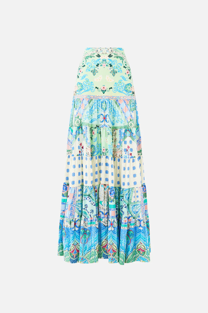 Camilla Midsummer Mosaics Jersey Spliced Tiered Skirt