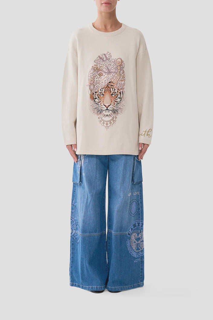 Camilla Aranjuez Animalia Boxy Crew Neck Sweater