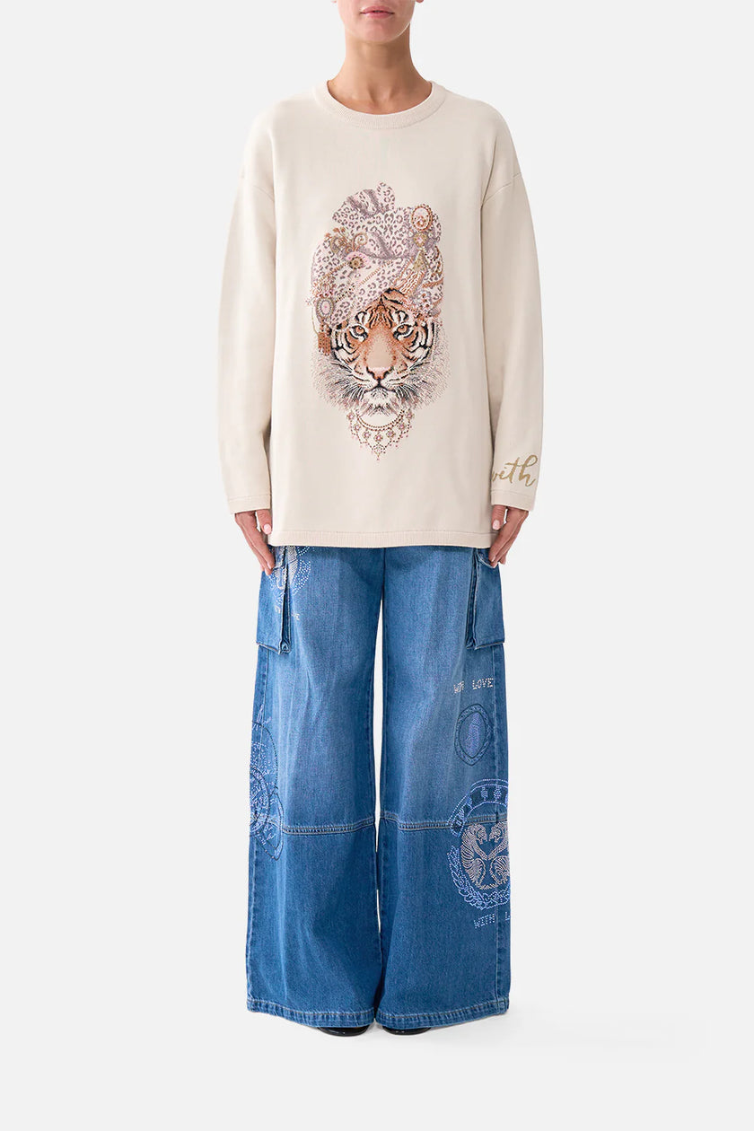 Camilla Aranjuez Animalia Boxy Crew Neck Sweater