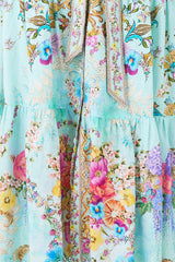 Camilla Bazaar Blooms Puff Sleeve Midi Shirt Dress with Tie
