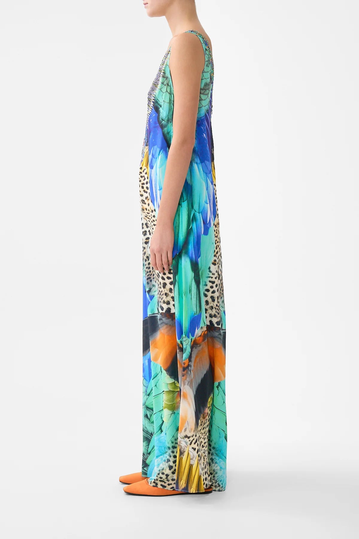 Camilla Jungle Flight V-Neck Flared Jumpsuit