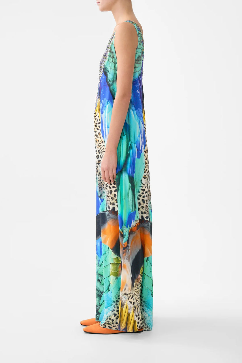 Camilla Jungle Flight V-Neck Flared Jumpsuit