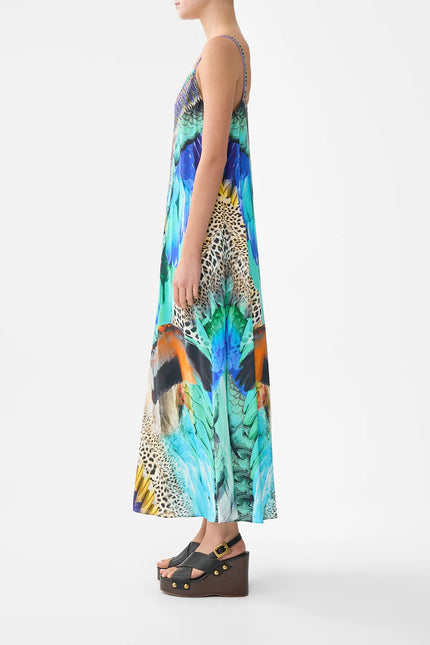 Camilla Jungle Flight V-Neck Midi Slip Dress