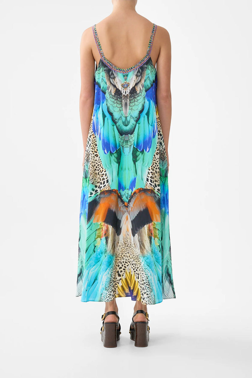 Camilla Jungle Flight V-Neck Midi Slip Dress
